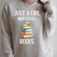 Just A Girl Who Loves Books Bookworm Book Lovers Premium Tri-Blend Raglan Sleeve Sweatshirt Heather Forest