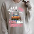 Just A Girl Who Loves Books And Cats Cat Reading Girls Raglan Sleeve Sweatshirt Heather Forest Just A Girl Who Loves Books And Cats Cat Reading Girls Raglan Sleeve Sweatshirt Heather Forest