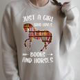 Just A Girl Who Loves Books And Horses Reading Raglan Sleeve Sweatshirt Heather Forest