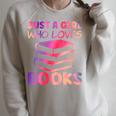 Just A Girl Who Loves Books Raglan Sleeve Sweatshirt Heather Forest
