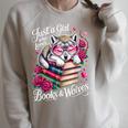 Just A Girl Who Loves Books And Wolves Cute Reading Nerd Raglan Sleeve Sweatshirt Heather Forest