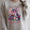 Just A Girl Who Loves Books And Wolves Librarian Teacher Raglan Sleeve Sweatshirt Heather Forest