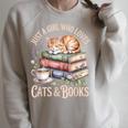 Just A Girl Who Loves Cats And Books Reading Librarian Raglan Sleeve Sweatshirt Heather Forest Just A Girl Who Loves Cats And Books Reading Librarian Raglan Sleeve Sweatshirt Heather Forest