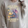 Just a Girl Who Loves Cute Dragons And Books Raglan Sleeve Sweatshirt Heather Forest Just a Girl Who Loves Cute Dragons And Books Raglan Sleeve Sweatshirt Heather Forest