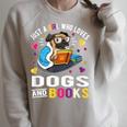 Just A Girl Who Loves Dogs And Books Raglan Sleeve Sweatshirt Heather Forest
