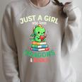 Just a Girl Who Loves Dragons & Books Book Lover Kids Nerd Raglan Sleeve Sweatshirt Heather Forest