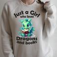 Just a Girl Who Loves Dragons And Books Dragon For Kids Raglan Sleeve Sweatshirt Heather Forest Just a Girl Who Loves Dragons And Books Dragon For Kids Raglan Sleeve Sweatshirt Heather Forest