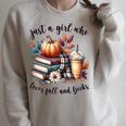 Just a Girl Who Loves Fall And Books Pumpkin Spice Autumn Raglan Sleeve Sweatshirt Heather Forest Just a Girl Who Loves Fall And Books Pumpkin Spice Autumn Raglan Sleeve Sweatshirt Heather Forest