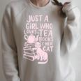 Just A Girl Who Loves Tea Books & Her Cat Cute Tea Drinker Raglan Sleeve Sweatshirt Heather Forest Just A Girl Who Loves Tea Books & Her Cat Cute Tea Drinker Raglan Sleeve Sweatshirt Heather Forest