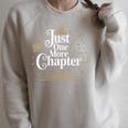 Just One More Chapter Book Lover Bookish Reading Blue Raglan Sleeve Sweatshirt Heather Forest