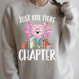 Just One More Chapter Book Lover Librarian Teacher For Men Women Kids Raglan Sleeve Sweatshirt Heather Forest
