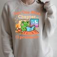 Just One More Chapter Bookish Book Kawaii Frog Reading Book Raglan Sleeve Sweatshirt Heather Forest