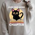 Just One More Chapter Cute Cat Reading Book For Reader Men Women Kids Raglan Sleeve Sweatshirt Heather Forest