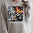 Just One More Chapter Dumpster Raccoon Reading Book Raglan Sleeve Sweatshirt Heather Forest