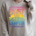 JUST ONE MORE CHAPTER Fun Reading Book Lover Raglan Sleeve Sweatshirt Heather Forest