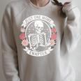 Just One More Chapter Gothic Skeleton Reading A Book Comfort Colors Crop Top Raglan Sleeve Sweatshirt Heather Forest