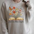 Just One More Chapter Open Book Flowers Raglan Sleeve Sweatshirt Heather Forest