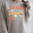 I Just Want To Read Books And Pet Dogs Reading Raglan Sleeve Sweatshirt Heather Forest I Just Want To Read Books And Pet Dogs Reading Raglan Sleeve Sweatshirt Heather Forest