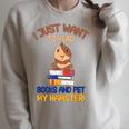 I Just Want To Read Books And Pet My Hamster Raglan Sleeve Sweatshirt Heather Forest