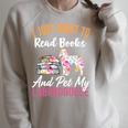 I Just Want To Read Books And Pet My Labradoodle Raglan Sleeve Sweatshirt Heather Forest