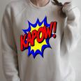 KAPOW Action Super Hero Retro Comic Book Bubble Superhero Raglan Sleeve Sweatshirt Heather Forest KAPOW Action Super Hero Retro Comic Book Bubble Superhero Raglan Sleeve Sweatshirt Heather Forest