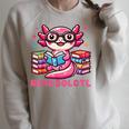 Kawaii Axolotl Readsolotl Book Lover Reading Bookworm Girls Raglan Sleeve Sweatshirt Heather Forest
