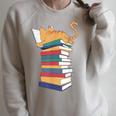 Kawaii Cat Lover Reading Books Librarian Humor Tee Raglan Sleeve Sweatshirt Heather Forest