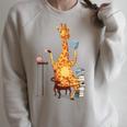 Kawaii Cute Giraffes Books And Tea Women's Raglan Sleeve Sweatshirt Heather Forest