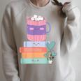 Kawaii Pastel Goth Cute Hot Chocolate Book Lover Anime Art Raglan Sleeve Sweatshirt Heather Forest