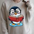 Kawaii Penguin In Cartoon Style With Book And Glasses Raglan Sleeve Sweatshirt Heather Forest Kawaii Penguin In Cartoon Style With Book And Glasses Raglan Sleeve Sweatshirt Heather Forest