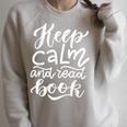 Keep Calm And Read Book Raglan Sleeve Sweatshirt Heather Forest