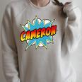 Kids Boys Cameron Comic Book Superhero Name Raglan Sleeve Sweatshirt Heather Forest