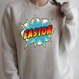 Kids Boys Easton Comic Book Superhero Name Raglan Sleeve Sweatshirt Heather Forest Kids Boys Easton Comic Book Superhero Name Raglan Sleeve Sweatshirt Heather Forest