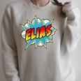 Kids Boys Elias Comic Book Superhero Name Raglan Sleeve Sweatshirt Heather Forest Kids Boys Elias Comic Book Superhero Name Raglan Sleeve Sweatshirt Heather Forest