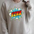 Kids Boys Ezra Comic Book Superhero Name Raglan Sleeve Sweatshirt Heather Forest