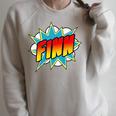 Kids Boys Finn Name Comic Book Superhero Raglan Sleeve Sweatshirt Heather Forest Kids Boys Finn Name Comic Book Superhero Raglan Sleeve Sweatshirt Heather Forest