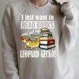 Kids Boys Girls Reptile Read Books Pet Leopard Gecko Lover Raglan Sleeve Sweatshirt Heather Forest
