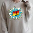 Kids Boys Ian Comic Book Superhero Name Raglan Sleeve Sweatshirt Heather Forest