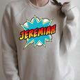 Kids Boys Jeremiah Comic Book Superhero Name Raglan Sleeve Sweatshirt Heather Forest Kids Boys Jeremiah Comic Book Superhero Name Raglan Sleeve Sweatshirt Heather Forest