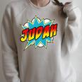 Kids Boys Judah Comic Book Superhero Name Raglan Sleeve Sweatshirt Heather Forest