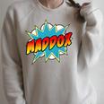 Kids Boys Maddox Name Comic Book Superhero Raglan Sleeve Sweatshirt Heather Forest