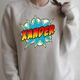 Kids Boys Xander Name Comic Book Superhero Raglan Sleeve Sweatshirt Heather Forest Kids Boys Xander Name Comic Book Superhero Raglan Sleeve Sweatshirt Heather Forest