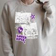 Kids DOAWK Purple Loded Diper Collage Book Series Raglan Sleeve Sweatshirt Heather Forest