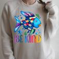 Kids Be Kind Rainbow Scale Fish Teacher Reading Book Toddler Raglan Sleeve Sweatshirt Heather Forest