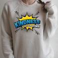 Kindness Is My Superpower Comic Book Style Raglan Sleeve Sweatshirt Heather Forest