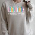 If You Know You Know 6 7 Six Seven Meme Teacher Book Lover Raglan Sleeve Sweatshirt Heather Forest
