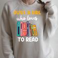Ladies Books Just a Girl Who Loves To Read Girl Raglan Sleeve Sweatshirt Heather Forest Ladies Books Just a Girl Who Loves To Read Girl Raglan Sleeve Sweatshirt Heather Forest