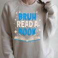 Language English Teacher Bruh Read A Book Raglan Sleeve Sweatshirt Heather Forest
