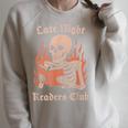 Late Night Readers Club Skeleton Book Lover Raglan Sleeve Sweatshirt Heather Forest Late Night Readers Club Skeleton Book Lover Raglan Sleeve Sweatshirt Heather Forest