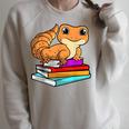 Leopard Gecko With Book Lizard Reptile Lover Raglan Sleeve Sweatshirt Heather Forest Leopard Gecko With Book Lizard Reptile Lover Raglan Sleeve Sweatshirt Heather Forest